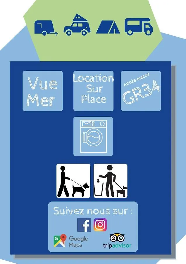 Tente 3 Chambres, Petit Camping Familial Vue Mer Plestin-les-Grèves 0*,  Frankrig